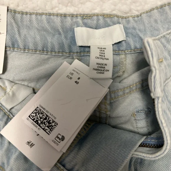 H&M Light Blue High Waist Wide Leg Jeans for Women - SZ 8 NWT - Picture 9 of 10